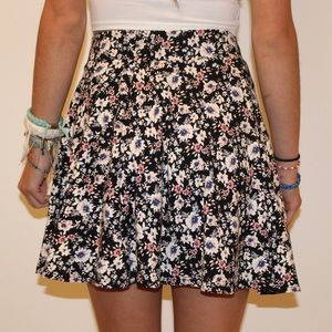 Floral Print Skater Skirt